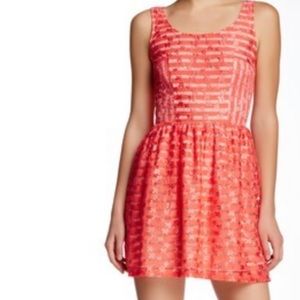 Love...Ady Sleeveless Lace Stripe Dress Size M